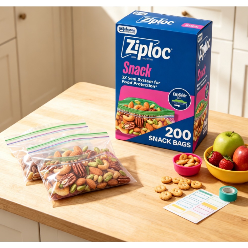 Food Storage Brands - ซิปล็อค ® ถุงขนมแบรนด์พร้อมระบบ EasyGuide ™ พื้นผิว,