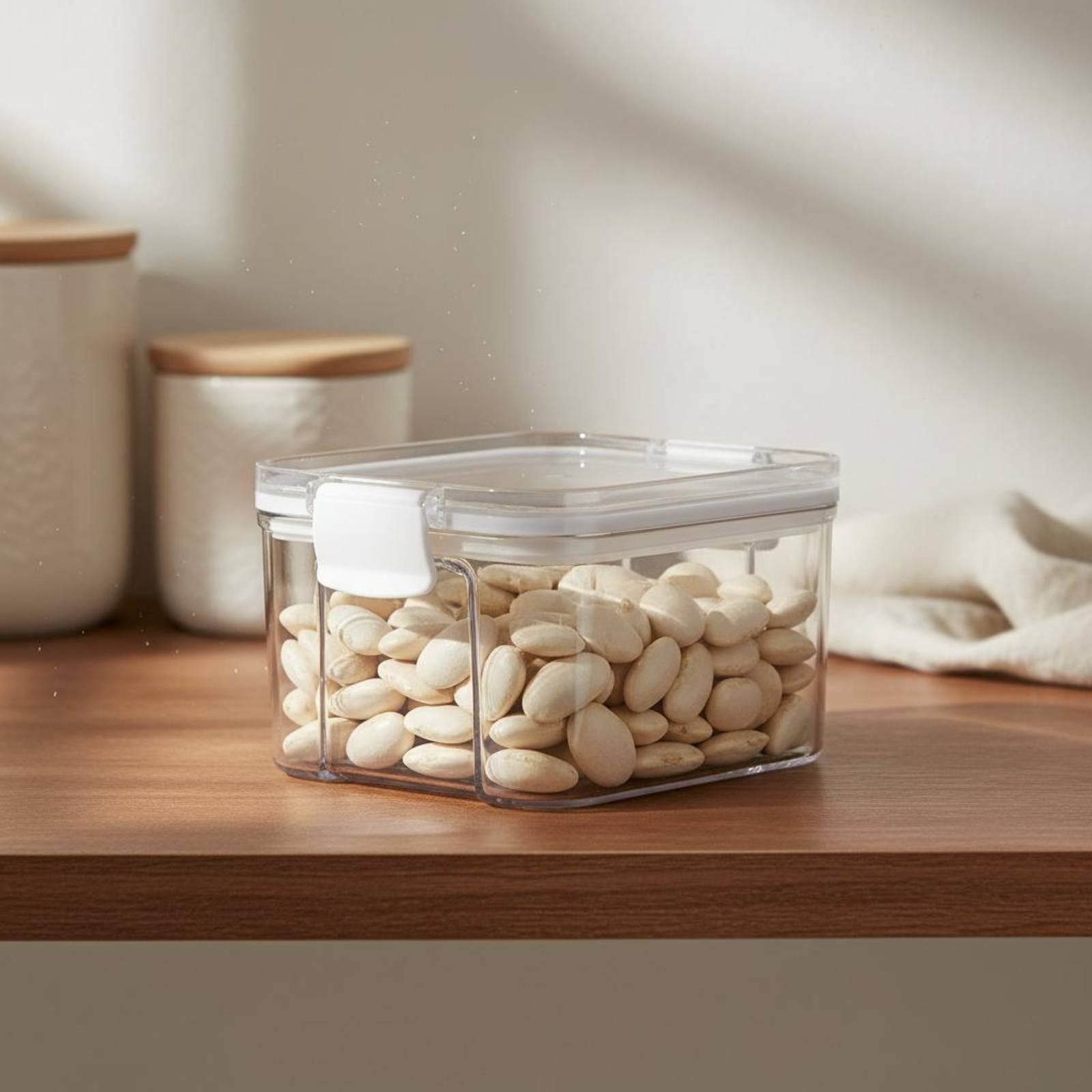 Food Storage Plastic Container - ภาชนะเก็บอาหารสุญญากาศ ทนความชื้น กระปุกเก็บธัญพืชแบบปิดผนึก ภาชนะพลาสติกใสสำหรับวางบนเคาน์เตอร์