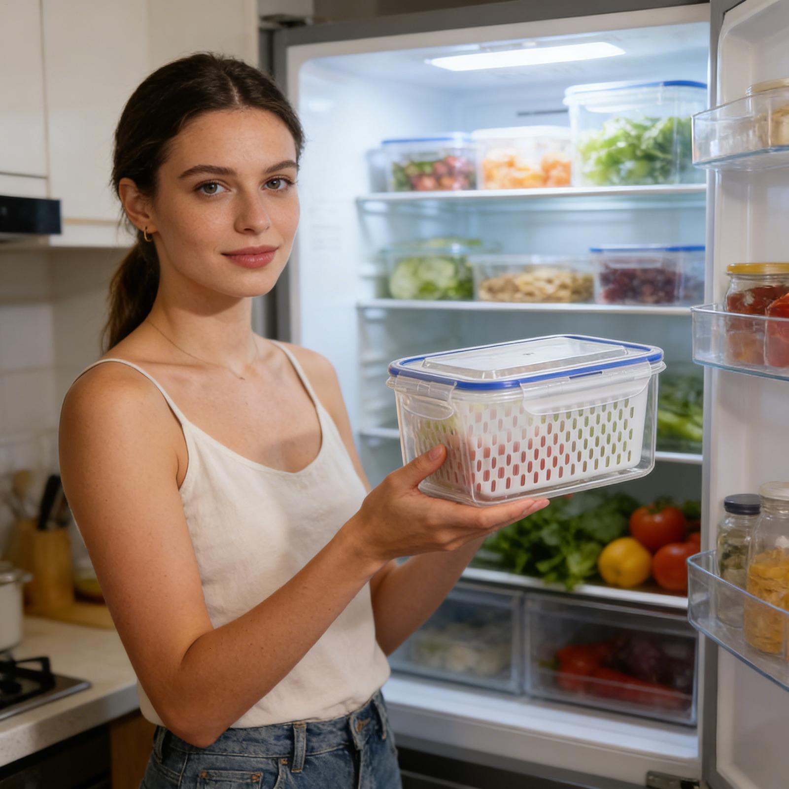 Food Storage Plastic Container - กล่องเก็บอาหาร 4 in 1 กล่องใสกันรั่วซึม 4