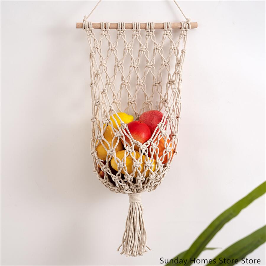 Food Storage Of Plants - ที่ใส่ที่แขวนผนังตะกร้าใส่ผลไม้ macrame ตู้ครัวภาชนะใส่ผักกล้วย