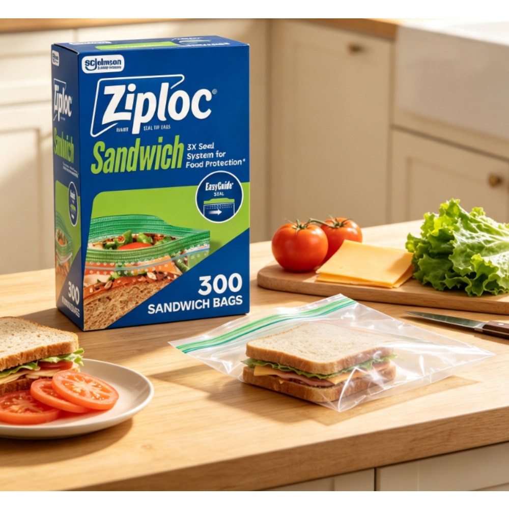 Food Storage Brands - ซิปล็อค ® ถุงแซนด์วิชแบรนด์พร้อม EasyGuide ™ พื้นผิว,