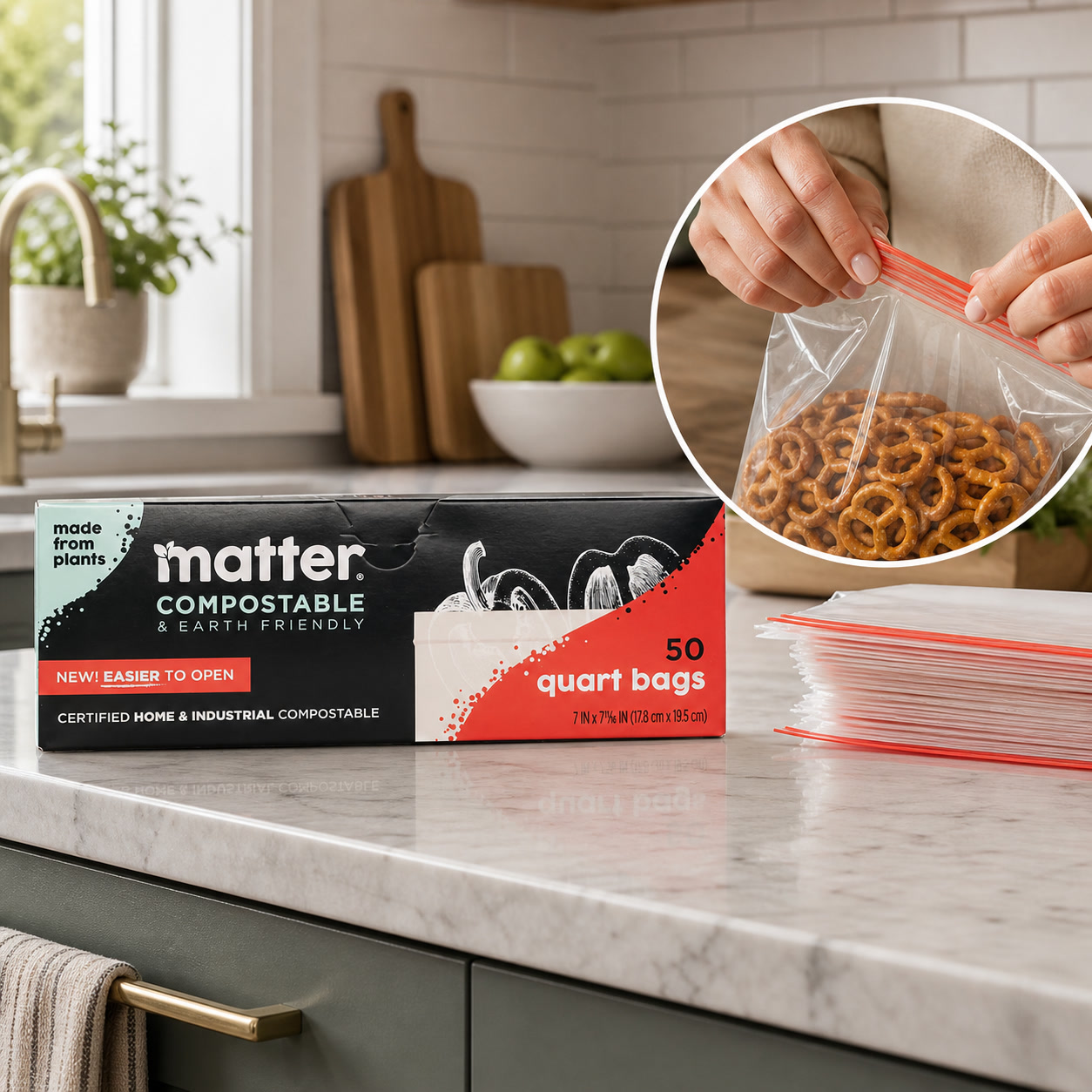 Food Storage Of Plants - ถุงเก็บอาหารแบบย่อยสลายได้ 50 ชิ้น ผลิตจากวัสดุจากพืช ป้องกันการรั่วซึม เหมาะสำหรับเก็บของว่างในครัวและการเตรียมอาหาร