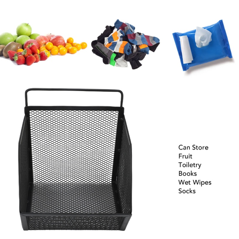 Food Storage In Pantry - ตะกร้าแขวนครัวแบบติดผนัง ไม่ต้องเจาะ ขนาดเล็ก สำหรับเก็บของในครัว แบบมุมเอียง