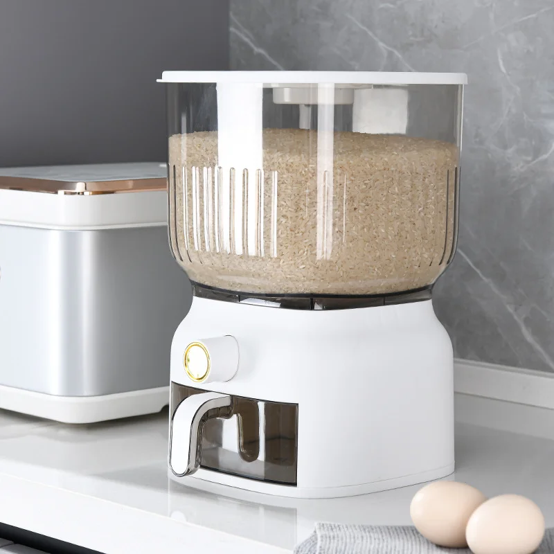 Food Storage Acrylic Containers - กล่องเก็บข้าวสารในครัว 10 กก. กล่องจ่ายซีเรียล ป้องกันความชื้น กล่องเก็บอาหารแห้ง