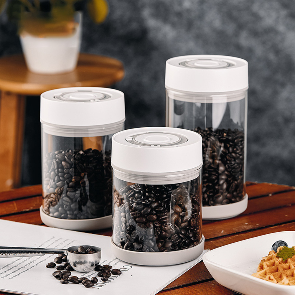 Food Storage Unit - โถแก้วเก็บเมล็ดกาแฟแบบกันความชื้นในครัว โถสูญญากาศอัตโนมัติอัจฉริยะ โถปิดผนึกอาหาร ผลไม้ ธัญพืช ชา