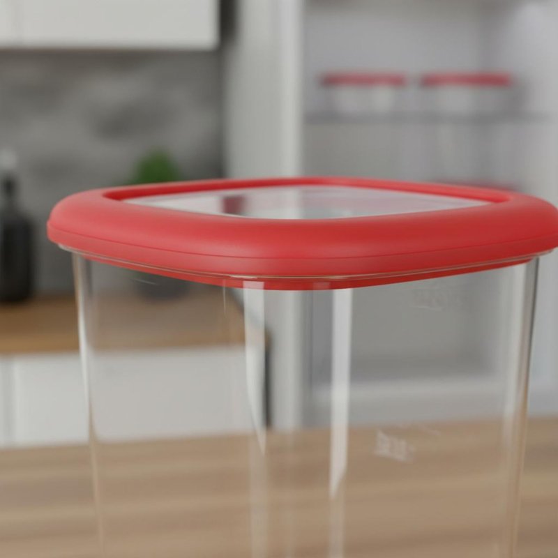Food Storage Plastic Container - ชุดกล่องถนอมอาหารสุญญากาศ 6 ชิ้น ดีไซน์โปร่งใส กล่องพลาสติกสำหรับอาหารแห้ง สามารถวางซ้อนกันได้