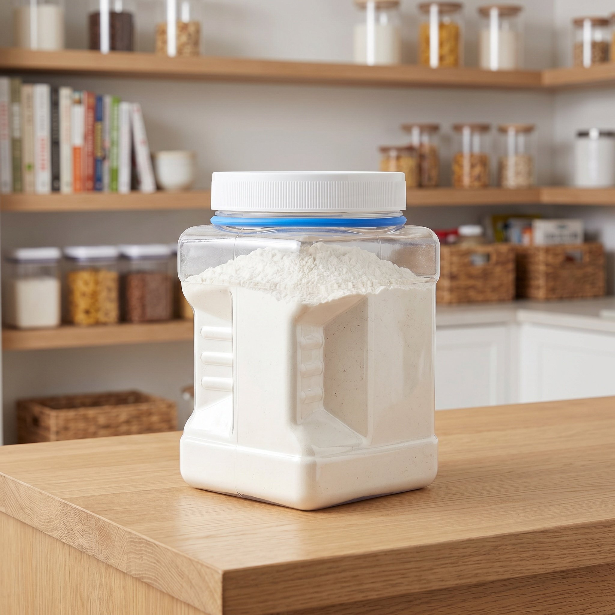 Food Storage Plastic Container - ขวดเก็บอาหารสุญญากาศทรงสี่เหลี่ยมใส 6 ชิ้น ภาชนะพลาสติกปากกว้าง ใช้ซ้ำได้ สำหรับจัดระเบียบตู้เก็บของ