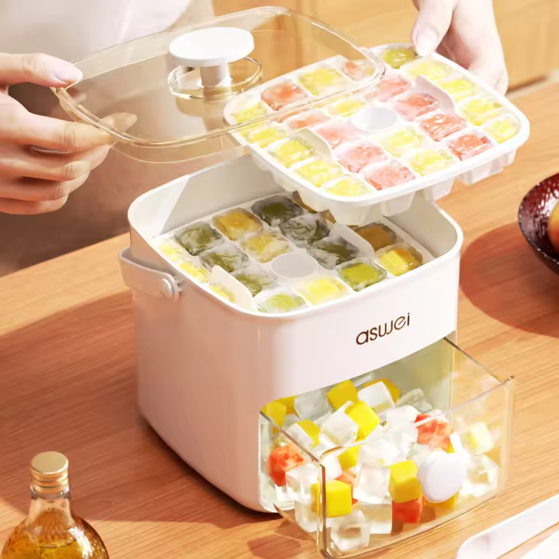 Food Storage Hot Box - ถาดทำน้ำแข็งแบบกดสำหรับแช่แข็งในตู้เย็น เกรดอาหาร สำหรับใช้ในครัวเรือน ลดราคาพิเศษ