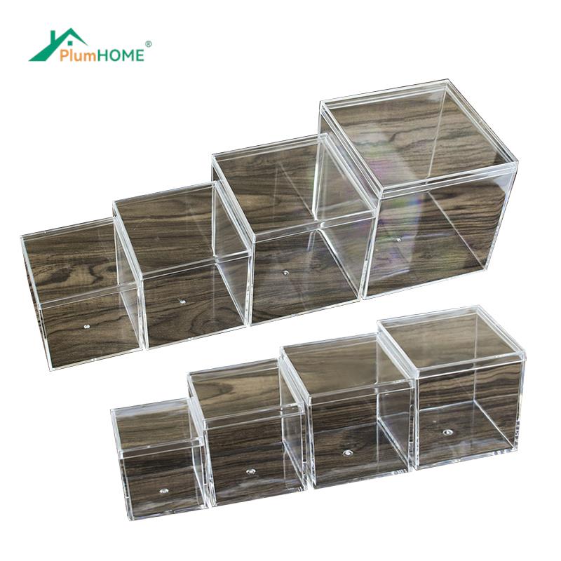 Food Storage Acrylic Containers - 1ชิ้นกล่องอะคริลิคใสพร้อมฝาพลาสติก kado Kecil กล่องบรรจุสี่เหลี่ยมกล่องเก็บสินค้าอาหารขนมสำหรับบ้าน