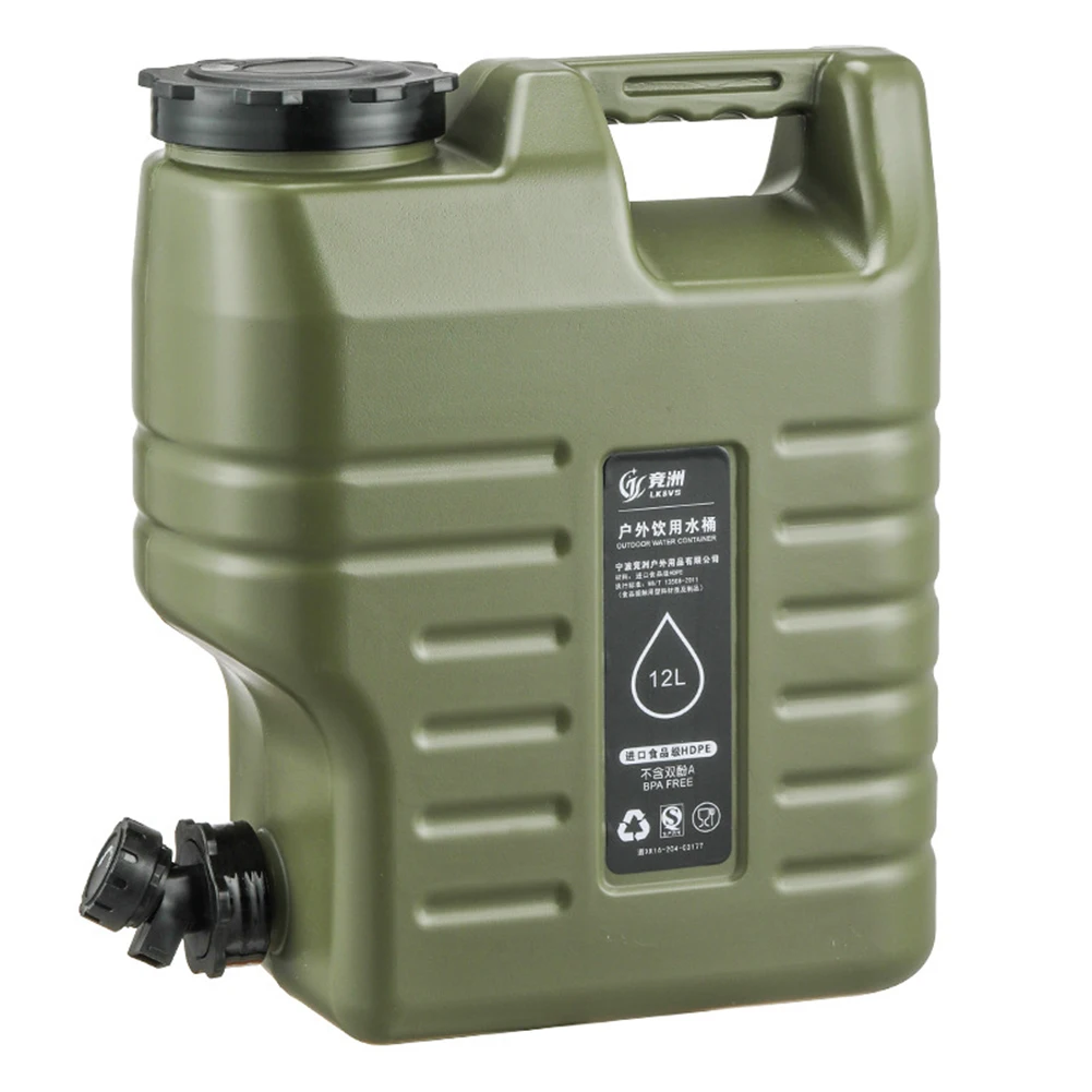Food Storage Emergency - ภาชนะบรรจุน้ำสำหรับตั้งแคมป์ขนาด 3.2 แกลลอน/12 ลิตร ถังน้ำแบบพกพาปลอดสาร BPA