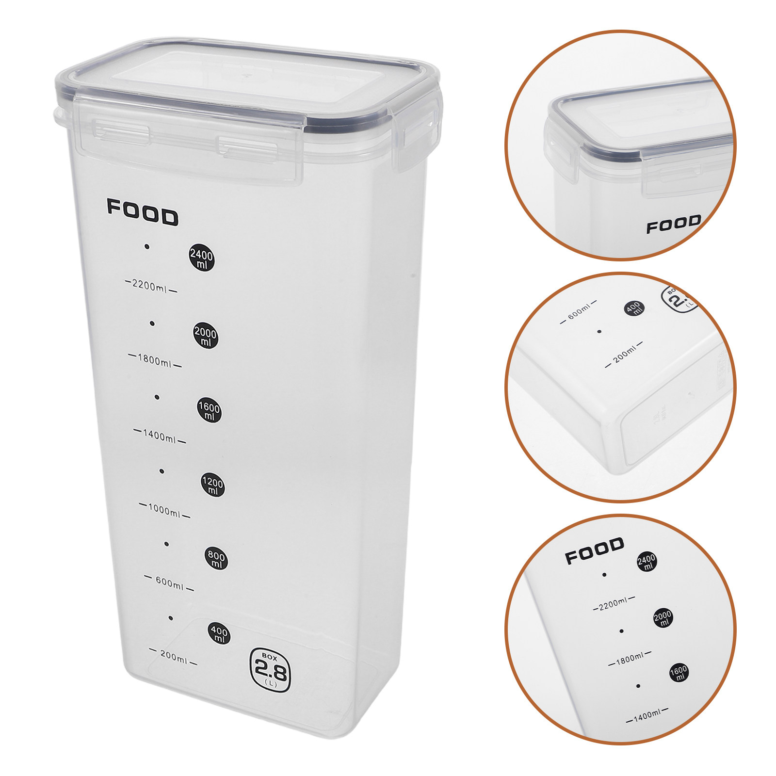 Food Storage Plastic Container - ภาชนะเก็บอาหารแห้งแบบโปร่งใส 2 ชิ้น ปิดสนิทสำหรับเก็บข้าว ซีเรียล พาสต้า