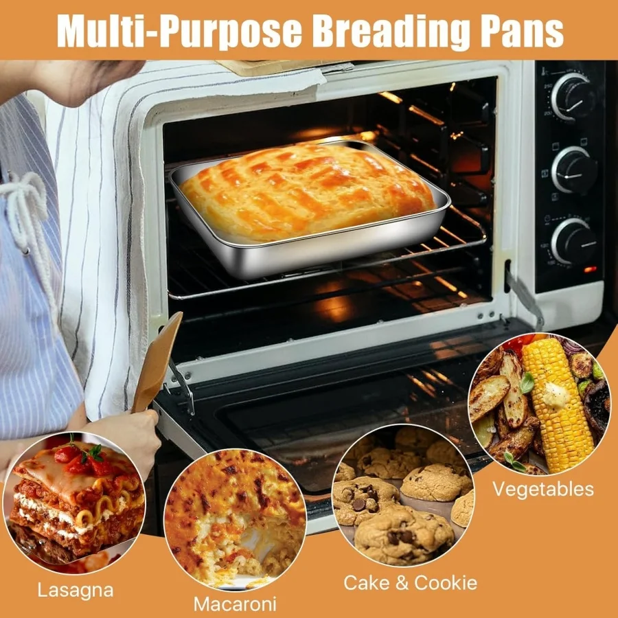 Food Storage Boxes With Lids - กล่องอาหารกลางวันสแตนเลสแบบปิดสนิท ทรงสี่เหลี่ยม พร้อมฝาปิด สำหรับเก็บรักษาอาหารสดและจัดเก็บผลไม้ในตู้เย็น