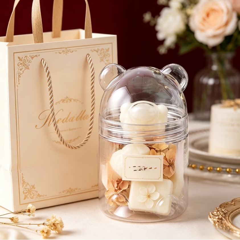Food Storage Acrylic Containers - 6/10 ชิ้นการ์ตูนหมีกัวซีกล่องเก็บอะคริลิคน่ารักปิดผนึกขนมอาหารขนมคุกกี้บิสกิตขนมหวานคอนเทนเนอร์คุณภาพสูง