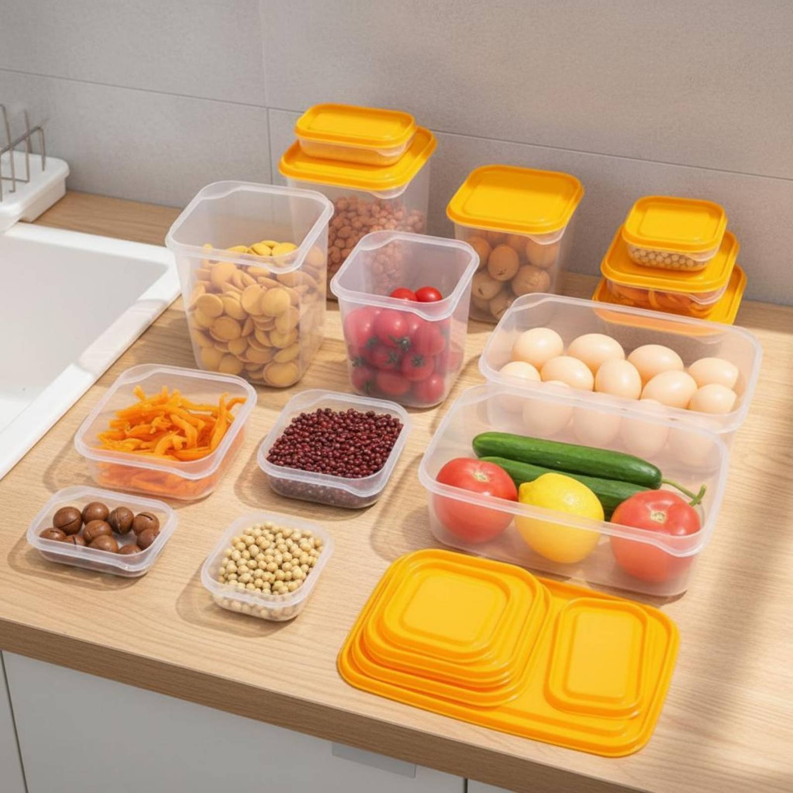 ชุดกล่องเก็บอาหารในตู้เย็น 17  - Food Storage Plastic Container บทวิจารณ์และราคา