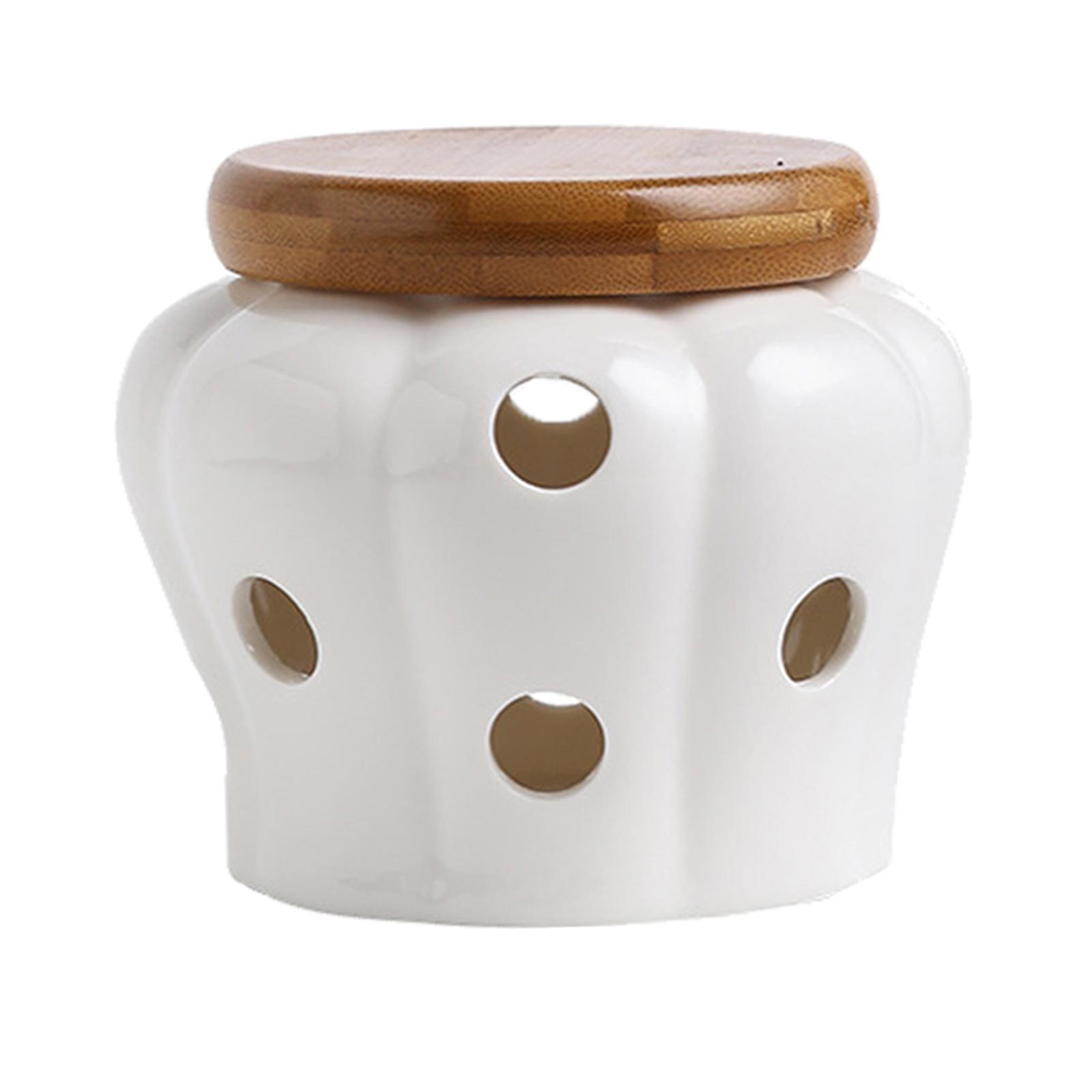 ภาชนะเซรามิกสำหรับเก็บกระเทียม - Food Storage Jars With Wooden Lids บทวิจารณ์และราคา
