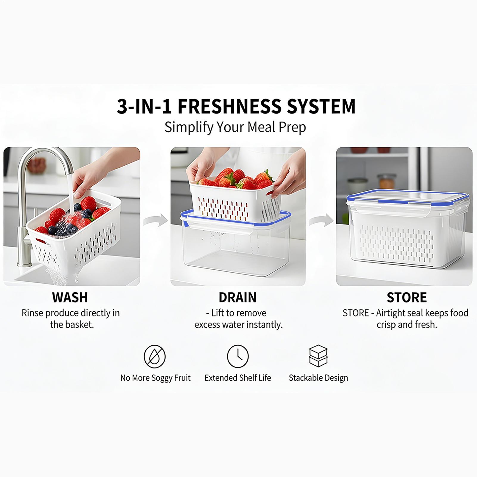 ภาชนะเก็บอาหาร 4 in 1 ภาชนะใสก - Food Storage Plastic Container บทวิจารณ์และราคา