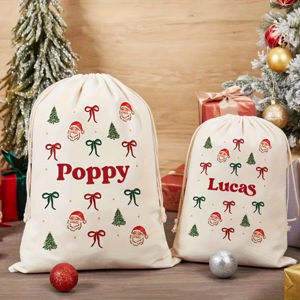 ถุงผ้ารูดลายซานต้าและโบว์คริสต - Food Storage Of Plants บทวิจารณ์และราคา