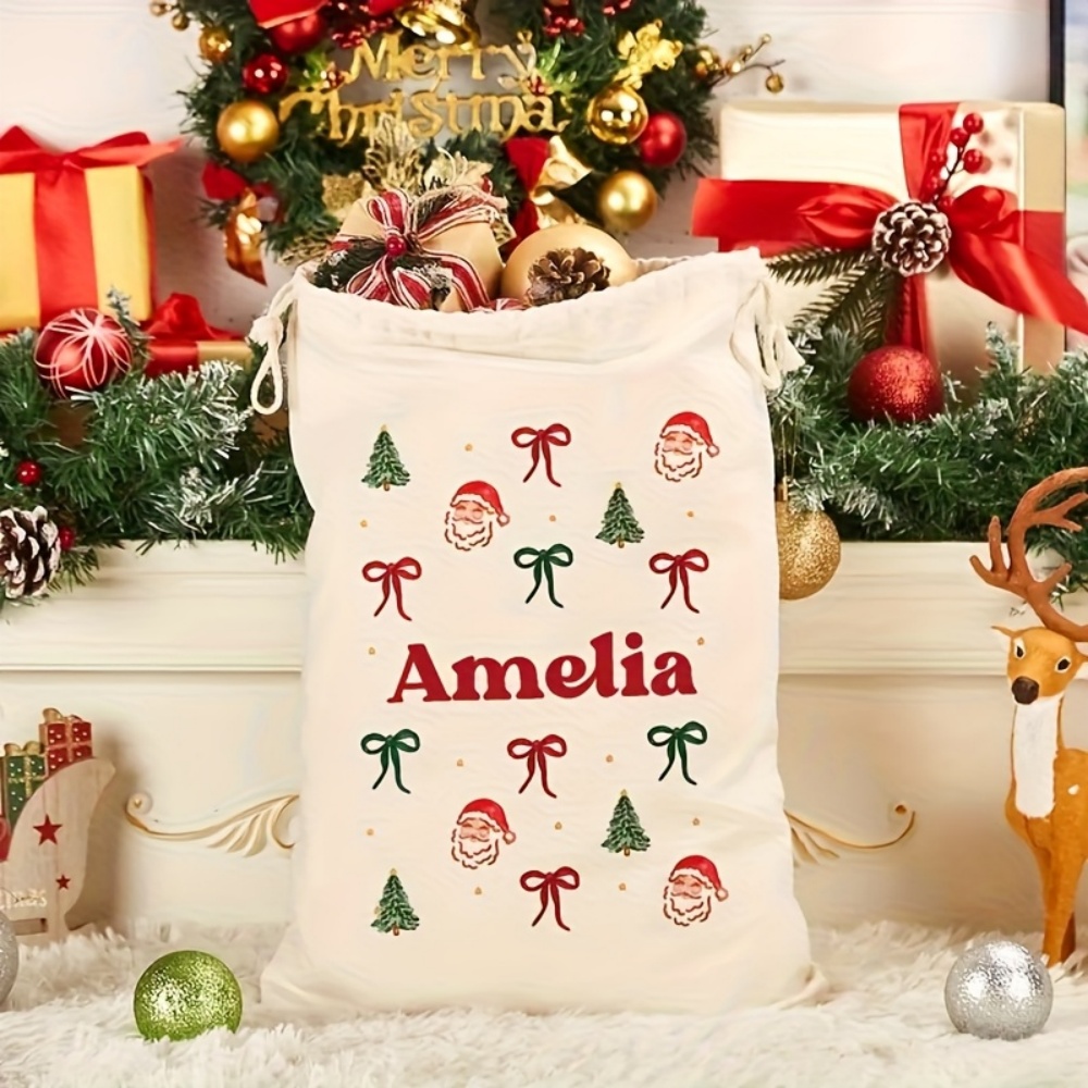 ถุงผ้ารูดลายซานต้าและโบว์คริสต - Food Storage Of Plants บทวิจารณ์และราคา