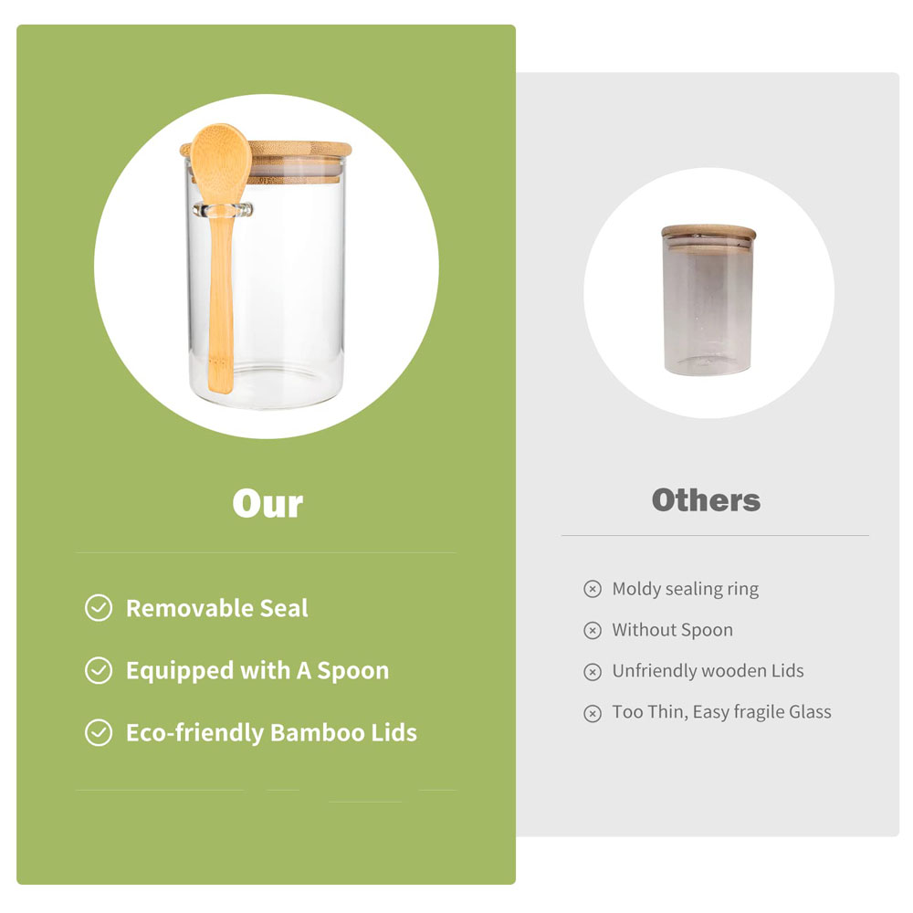 ภาชนะพลาสติกเก็บอาหารแบบสุญญาก - Food Storage Jars With Wooden Lids บทวิจารณ์และราคา