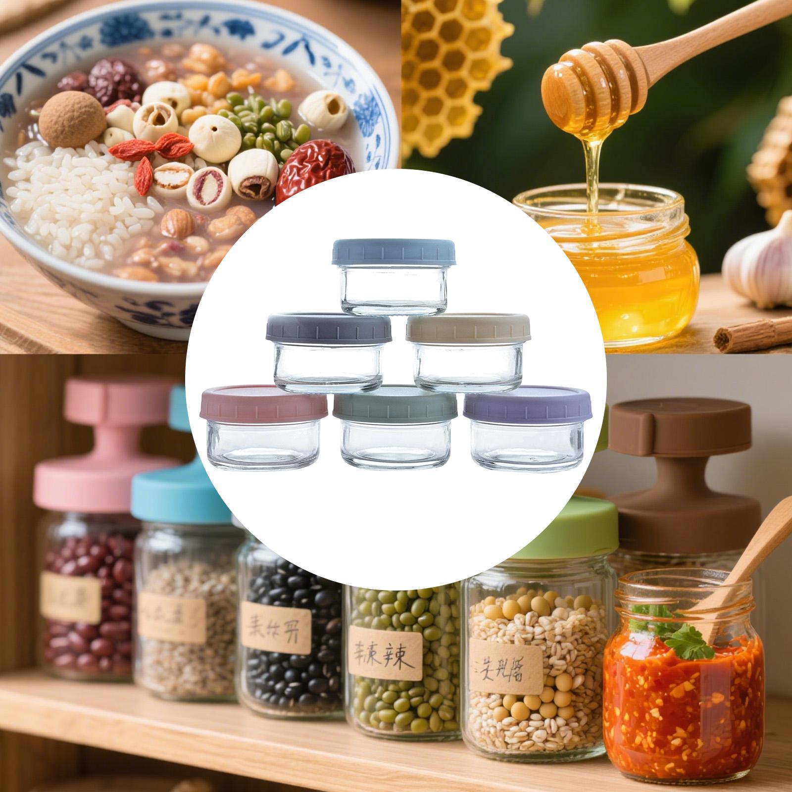 ขวดแก้วขนาดเล็กพร้อมฝาปิดกันรั - Food Storage Glass Round บทวิจารณ์และราคา