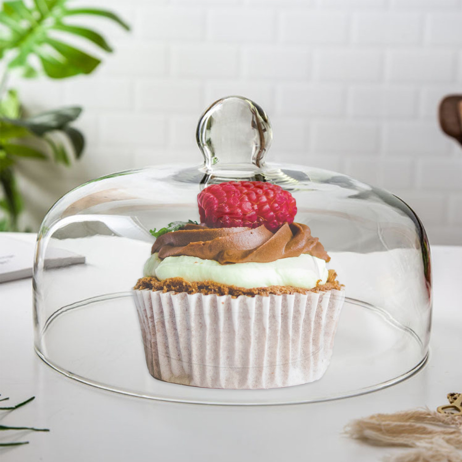 ฝาครอบเค้กใส 1 ชิ้น ทำจากแก้วป - Food Storage Glass Round บทวิจารณ์และราคา