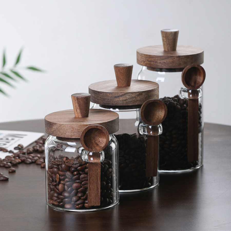 ภาชนะเก็บอาหารแก้วพร้อมฝาปิดไม - Food Storage Jars With Wooden Lids บทวิจารณ์และราคา