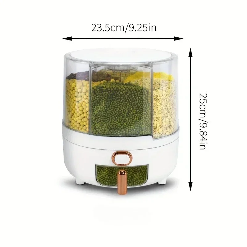 6-คอมพาร์เมนท์ 360 °   ภาชนะเก - Food Storage In Pantry บทวิจารณ์และราคา