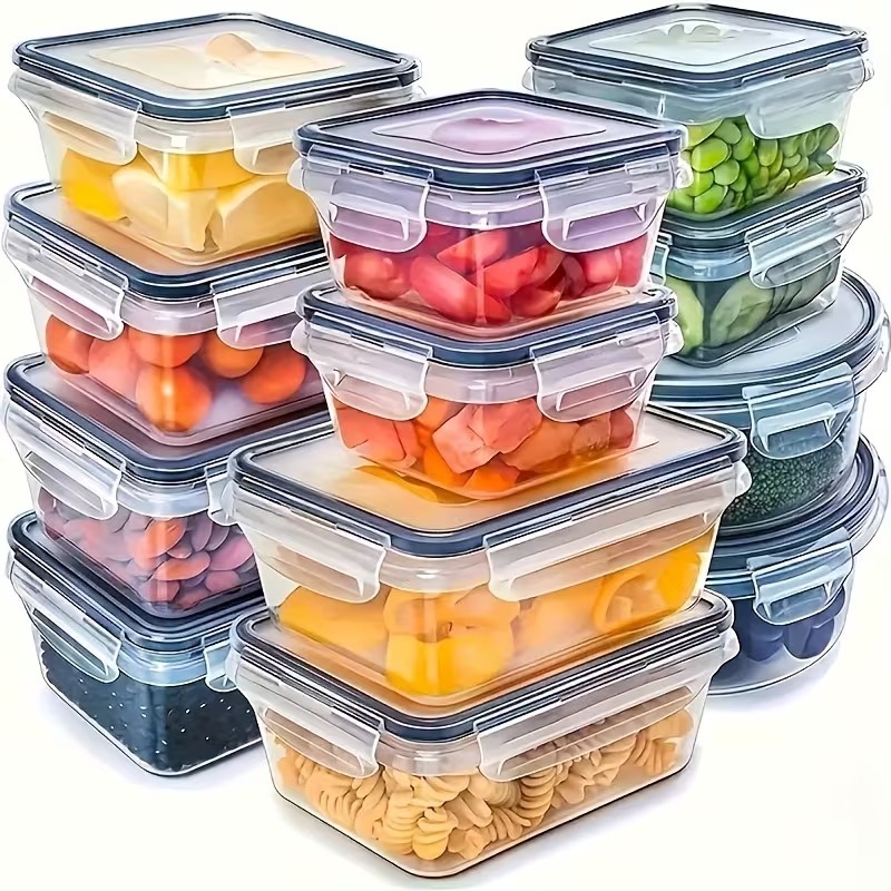 กล่องเก็บอาหารใส 4 ชิ้น พร้อมฝ - Food Storage Boxes With Lids บทวิจารณ์และราคา