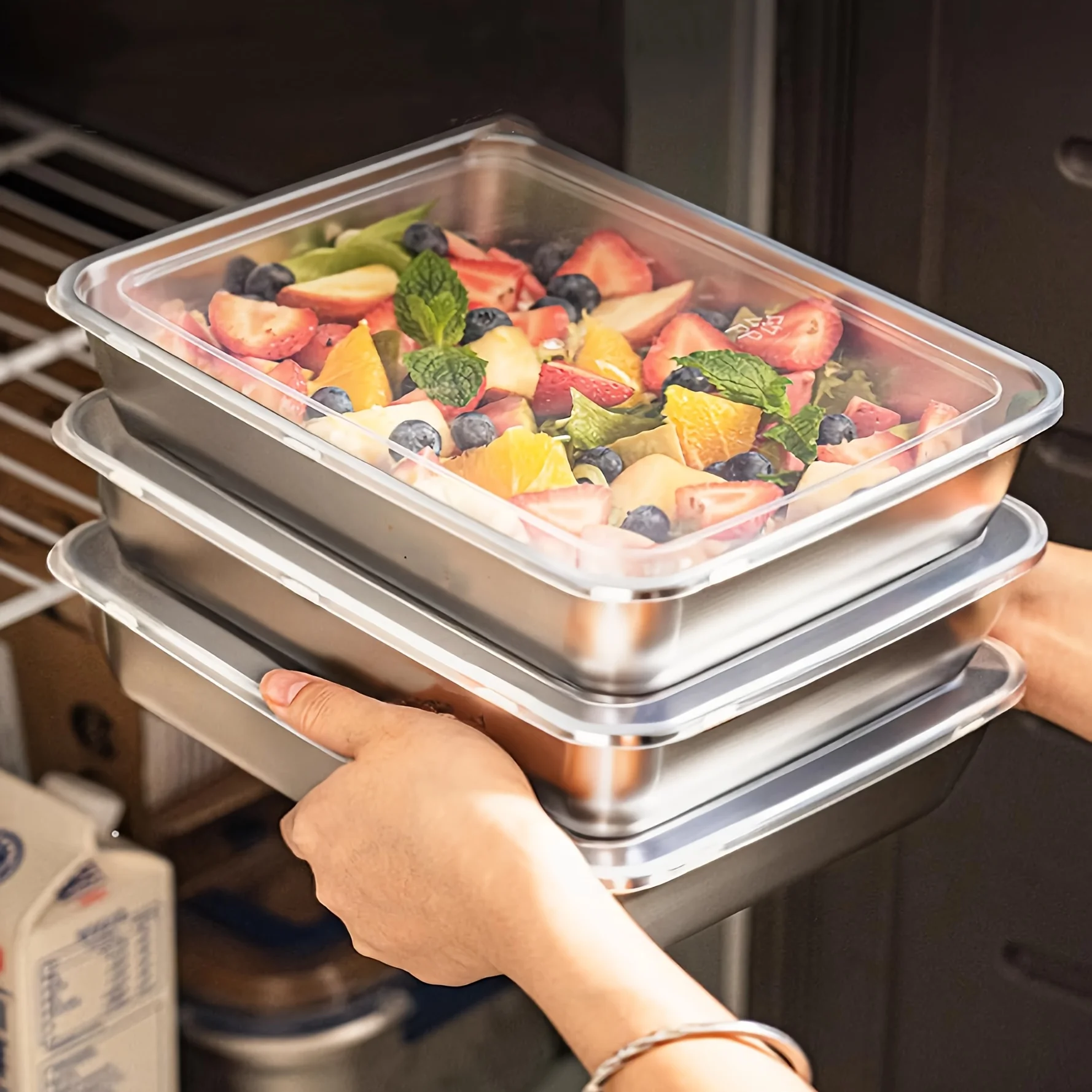 กล่องใส่อาหารสแตนเลส 3 ชิ้น &  - Food Storage Boxes With Lids บทวิจารณ์และราคา