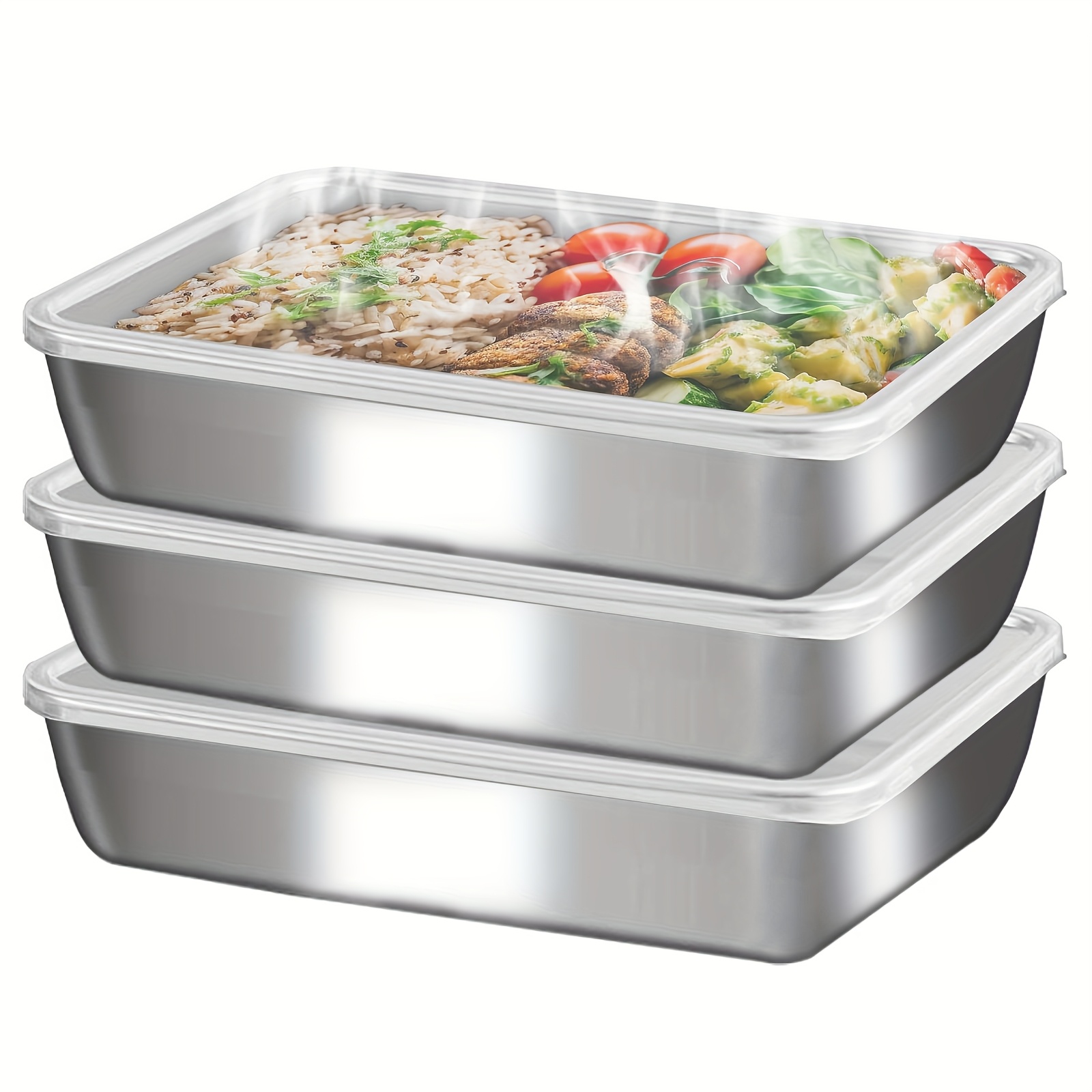กล่องใส่อาหารสแตนเลส 3 ชิ้น &  - Food Storage Boxes With Lids บทวิจารณ์และราคา