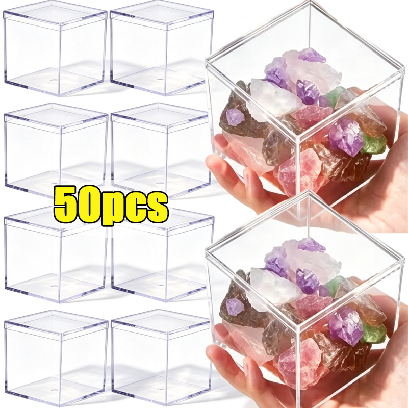 1-50 ชิ้นกล่องอะคริลิคใสพร้อมฝ - Food Storage Acrylic Containers บทวิจารณ์และราคา