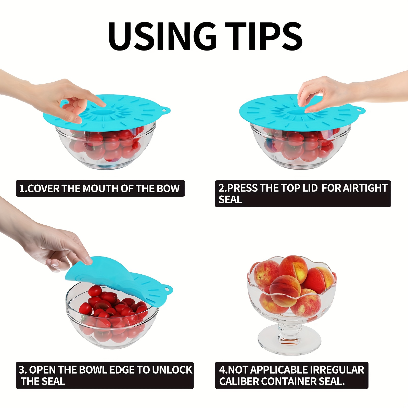 ฝาปิดซิลิโคน 5 ชิ้น, ฝาปิดกันก - Food Storage Utensils บทวิจารณ์และราคา