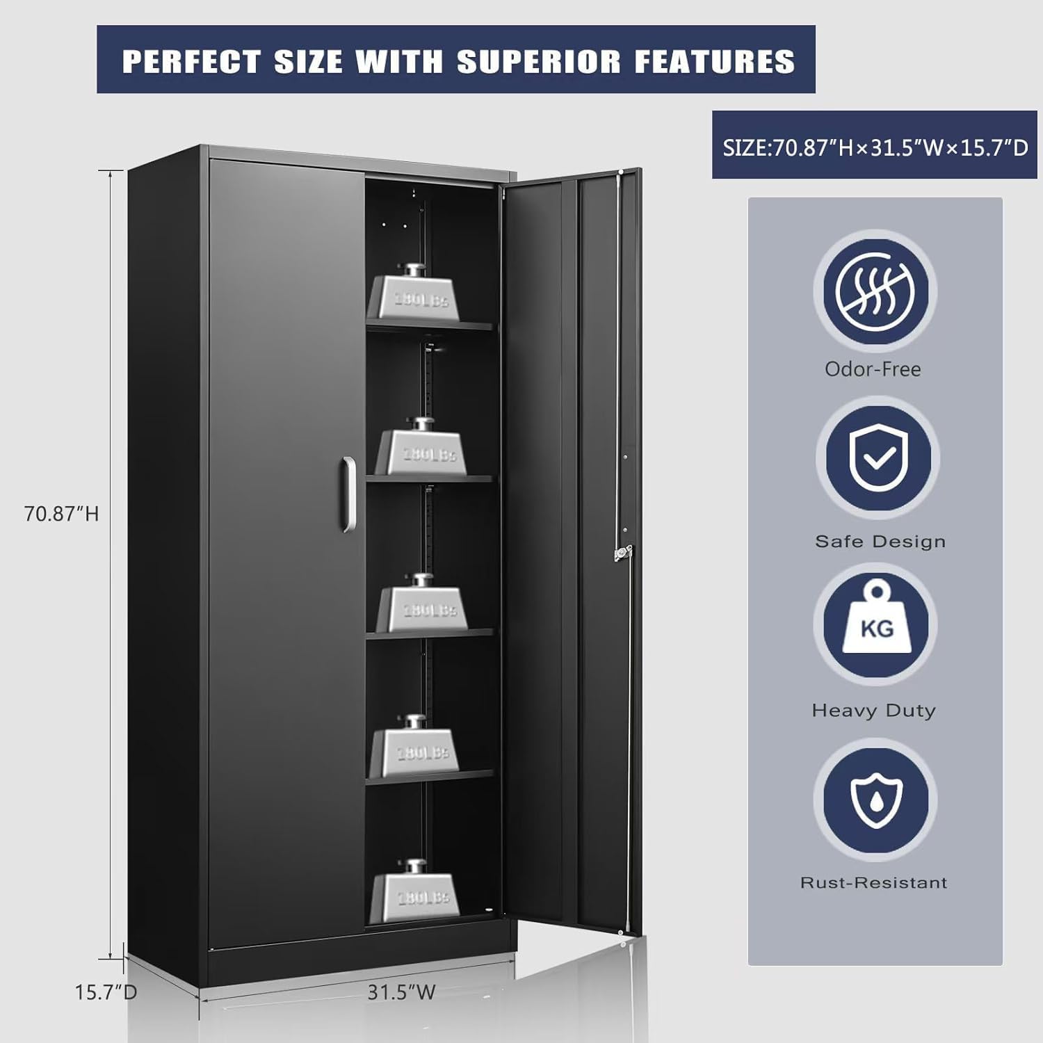 ตู้เก็บของโลหะพร้อมชั้นวางปรับ - Food Storage Utensils บทวิจารณ์และราคา
