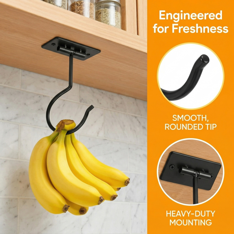 ตะขอแขวนกล้วยแบบติดผนังโลหะสีด - Food Storage Cabinet For Kitchen บทวิจารณ์และราคา