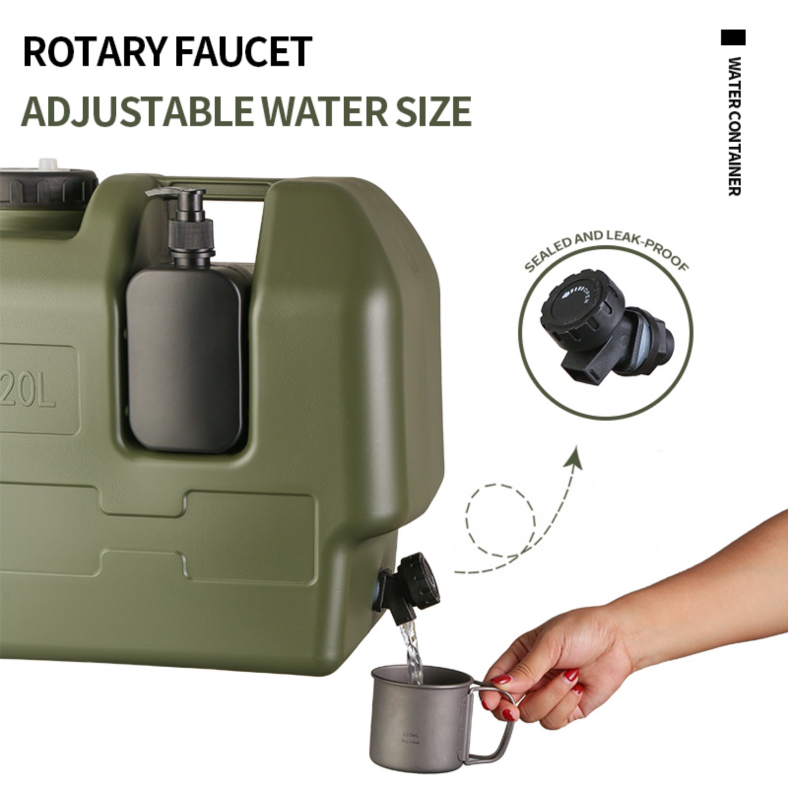 ถังเก็บน้ำสำหรับตั้งแคมป์ขนาด  - Food Storage Emergency บทวิจารณ์และราคา
