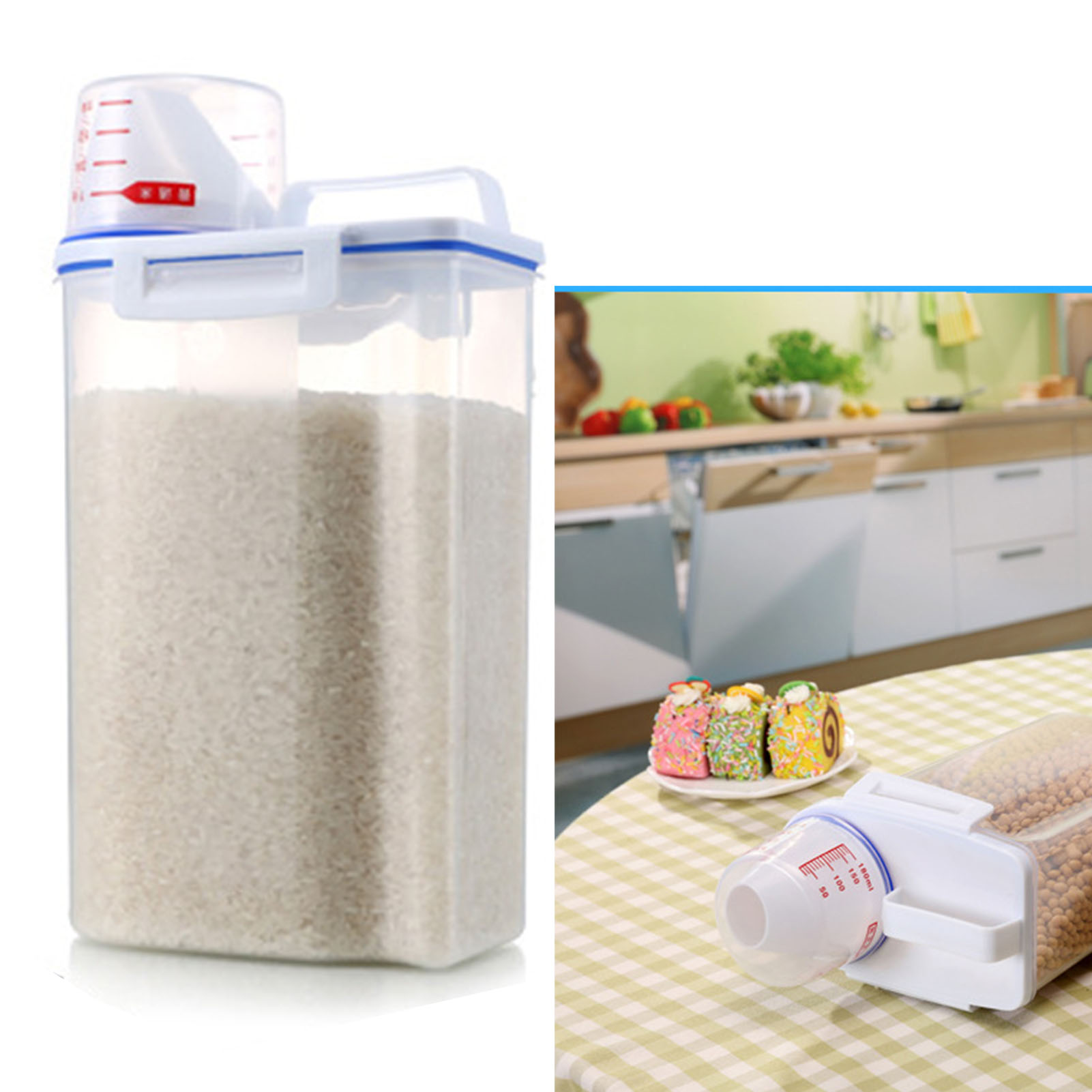 ภาชนะใส่ซีเรียล ถังเก็บข้าว คว - Food Storage Acrylic Containers บทวิจารณ์และราคา